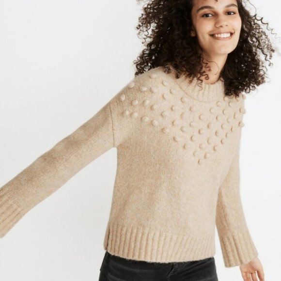 Madewell Bobble Mockneck Sweater in Heather Powder - Picture 2 of 3